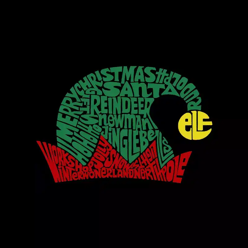 LA Pop Art Christmas Elf Hat - Girl's Word Art T-Shirt