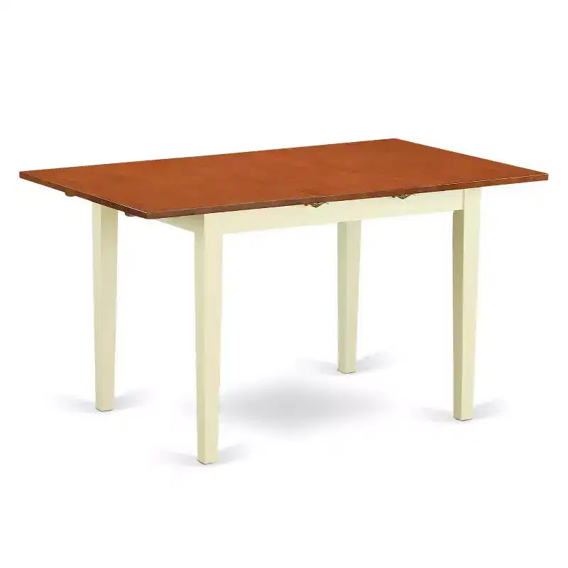 Dining Room Set 5 Piece Table & Chair Set - Rectangle Wood Table with Butterfly Leaf - Kitchen Dinette Furniture