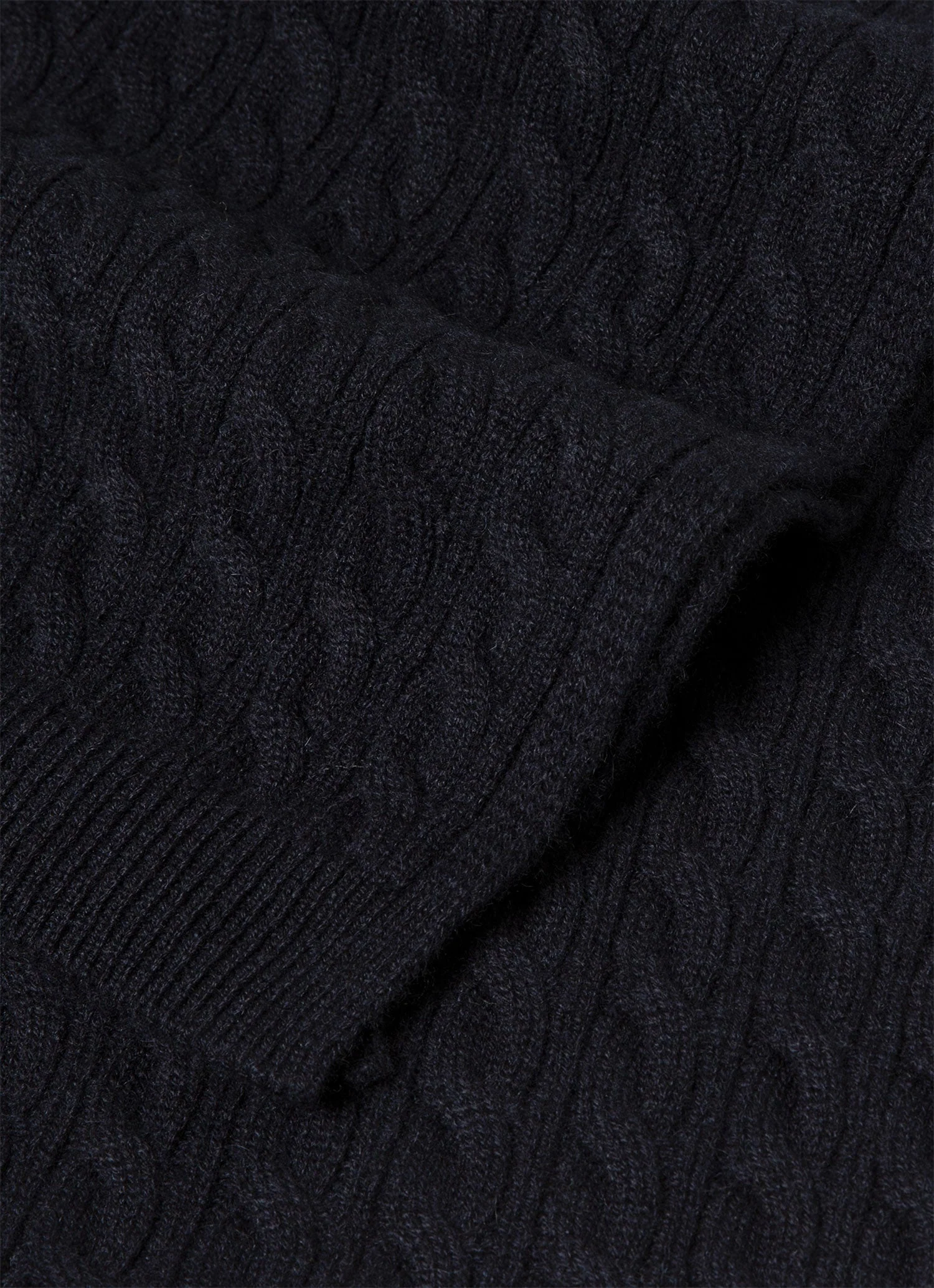 Men's Cashmere Cable Scarf in Navy