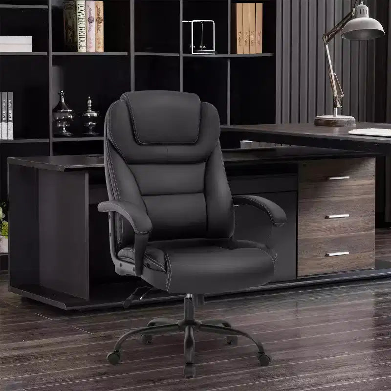BestMassage Big and Tall Office Chair Desk Chair with 500 lbs Weight Capacity & PU Leather Upholstery Task Computer Chair for Heavy People