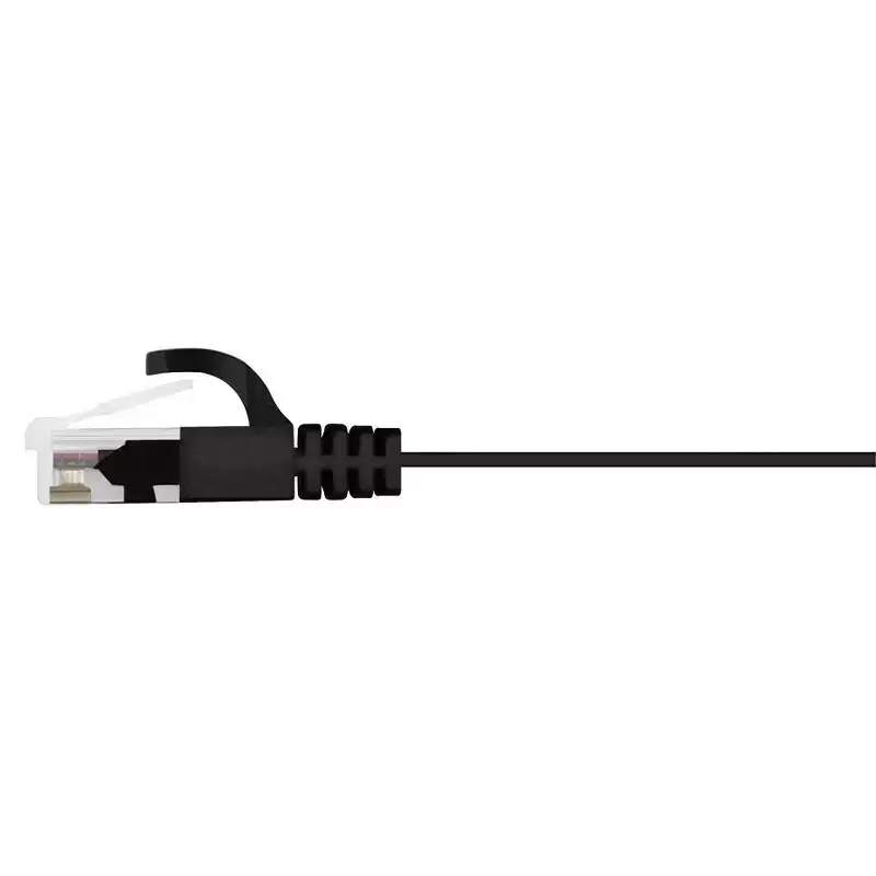 Monoprice Flat Cat6 Ethernet Patch Cable - 2 Feet Black 550MHz UTP 30AWG