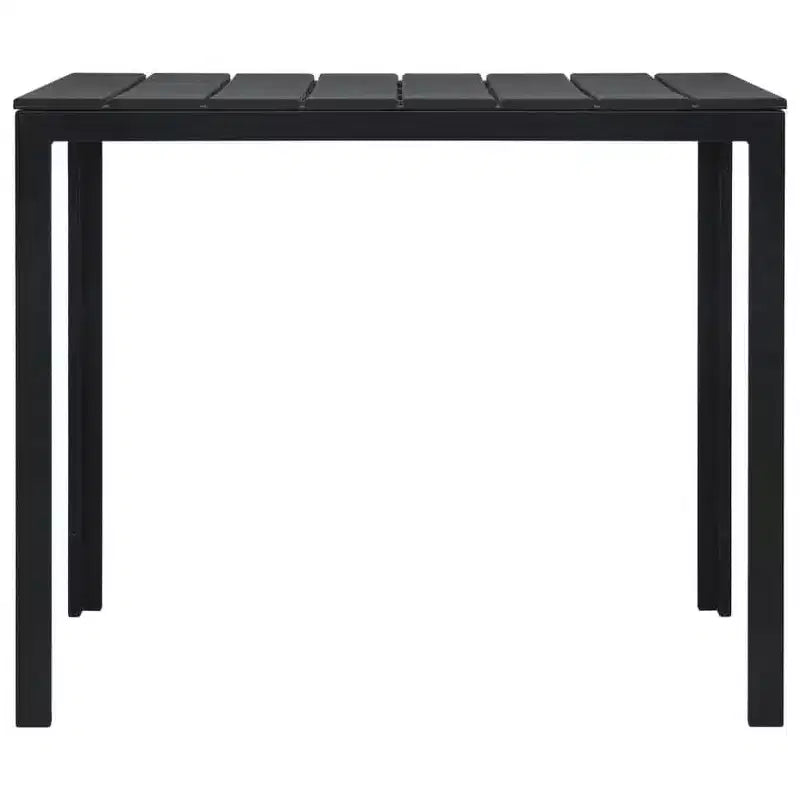 vidaXL Square Coffee Table with High-Density Polyethylene and Steel - Outdoor Patio Furniture - Modern Design and Lightweight - Black