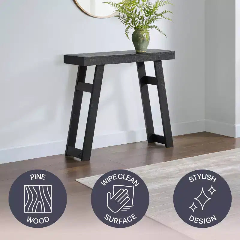 Alaterre Furniture Lawas Solid Wood Console Table - 36 Inch Modern Farmhouse Small Entryway Table