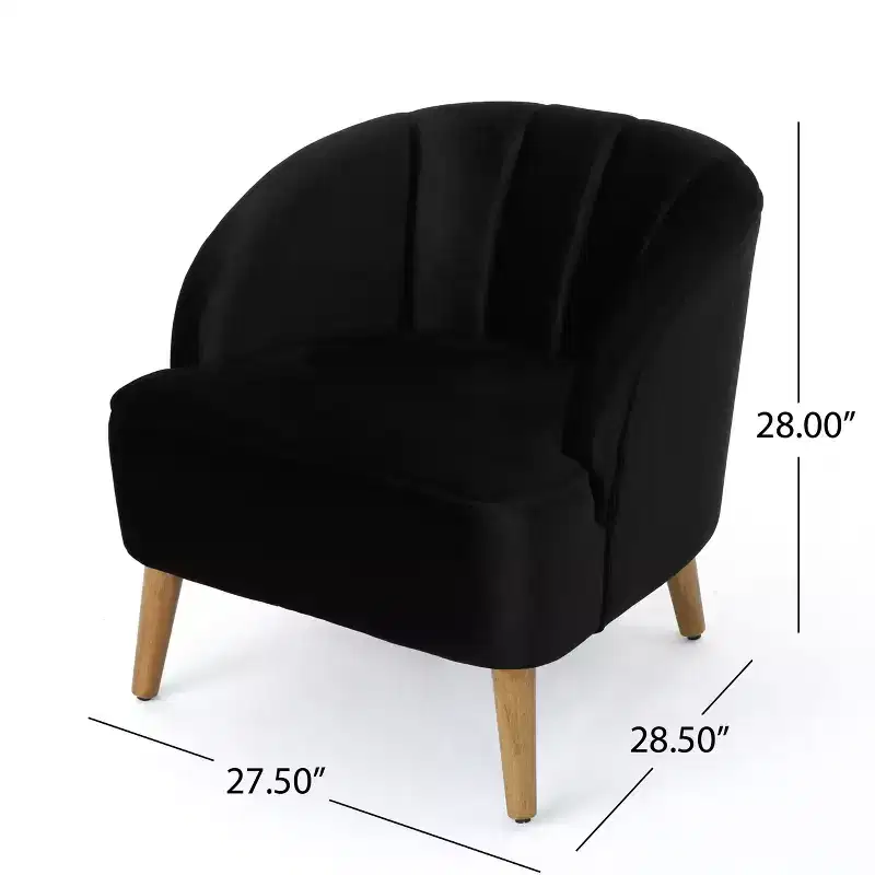 Christopher Knight Home Eryn Mid-Century Modern Rubberwood Altay Velvet Upholstered Accent Chair