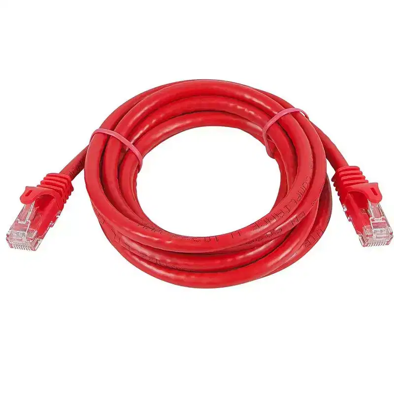 Monoprice Cat5e Ethernet Patch Cable - 7 Feet - Red | Network Internet Cord - RJ45, Stranded, 350Mhz, UTP, Pure Bare Copper Wire, 24AWG - Flexboot