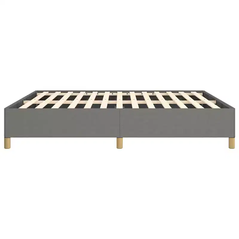 Bed Frame Dark gray Polyester fabric, plywood, engineered wood King