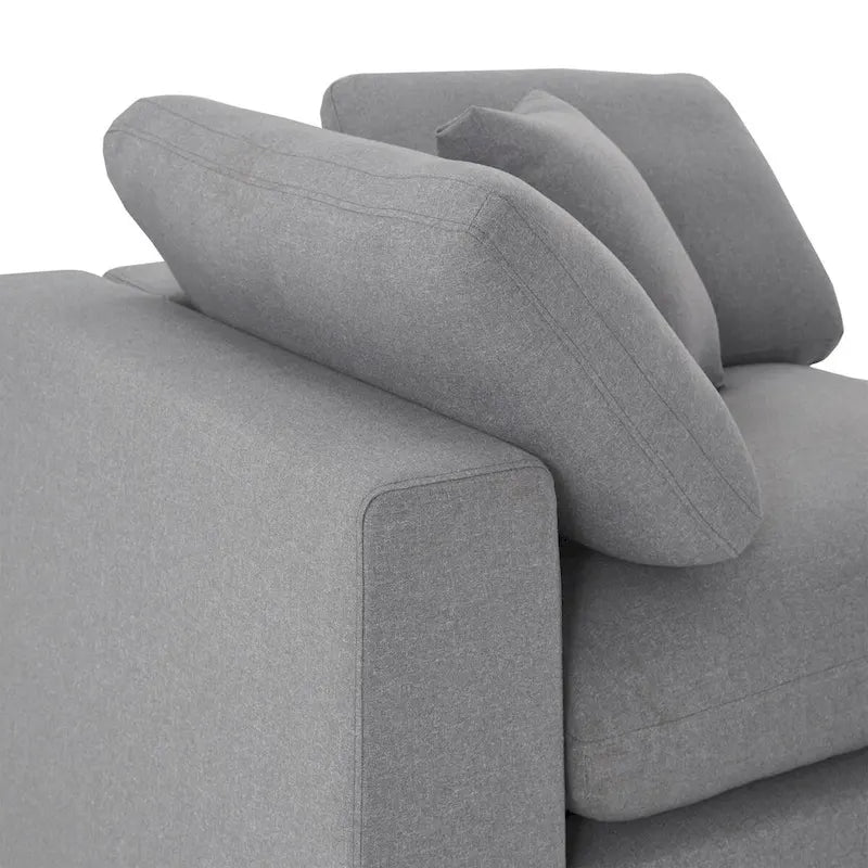 Anka Grey Linen Down Filled Cushioned 7-Seat Sectional Sofa by iNSPIRE Q Modern