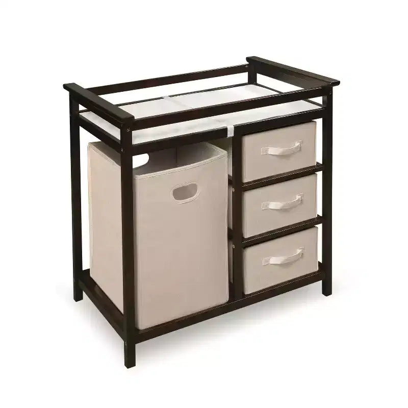 Convertible Baby Changing Table with 3 Storage Baskets & Hamper