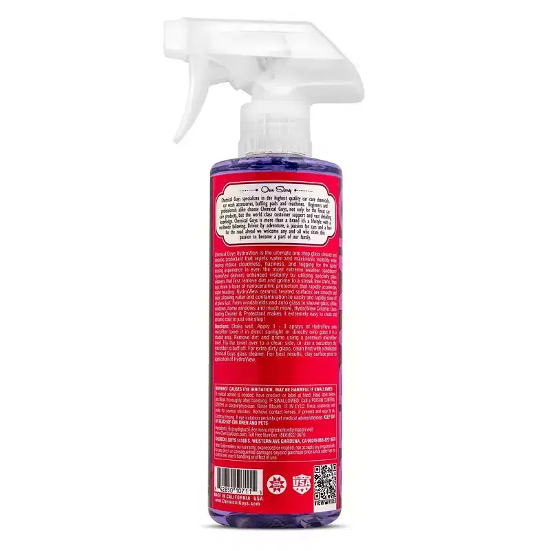 Chemical Guys HydroView Ceramic Glass Cleaner and Coating: Auto & Car Window Cleaner, Unscented, Liquid, 1.1 lbs