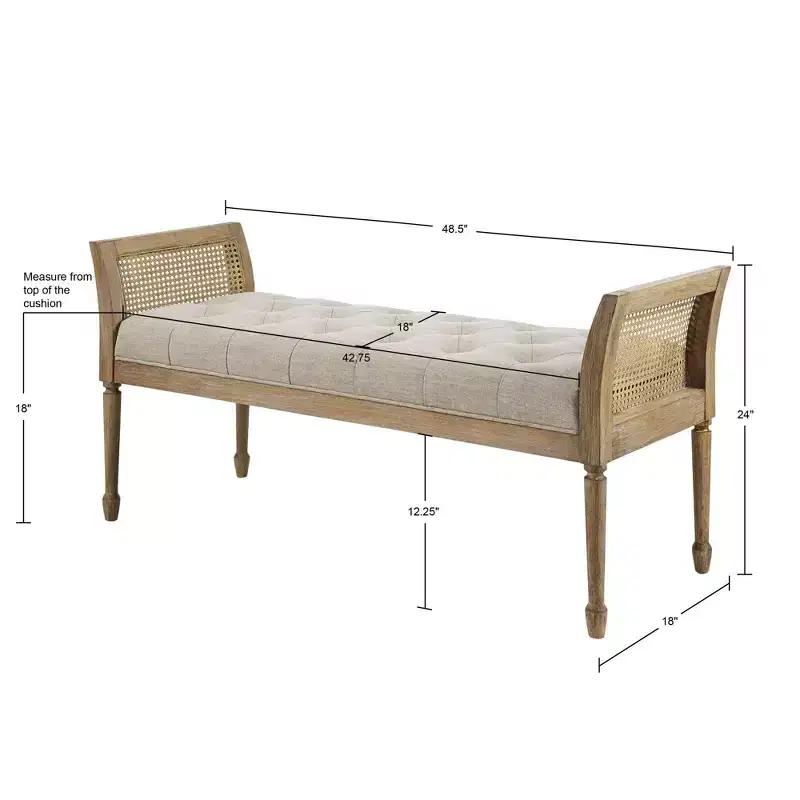 Isla Accent Bench Natural - Martha Stewart