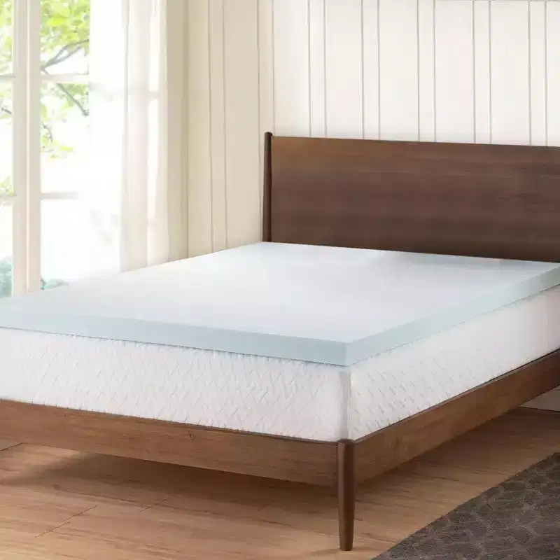 2 Inch Gel Infused Memory Foam Mattress Topper, Certipur-US Certified, Ventilated Design for Better Airflow