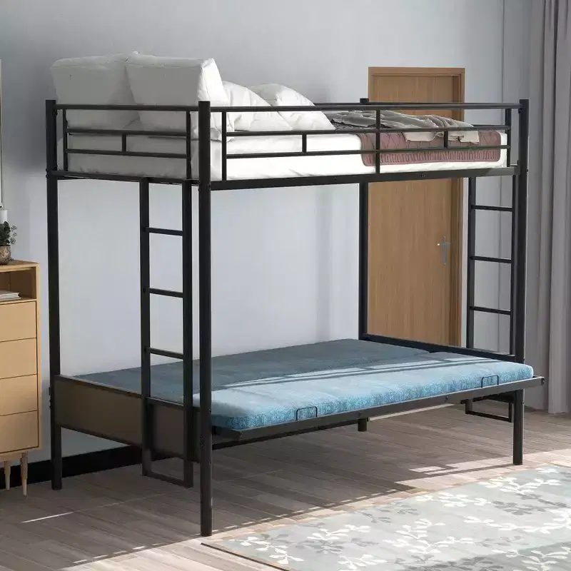 Metal Twin over Full Bunk Bed with Adjustable Lower Bunk 72''H x 78''W x 41.4''D