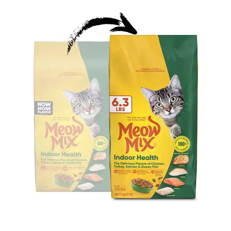 Meow Mix Indoor Health with Flavors of Chicken, Turkey ,Ocean Fish & Salmon Adult Complete & Balanced Dry Cat Food - 6.3lbs