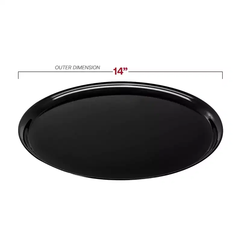 Smarty Had A Party 14 Black Round Plastic Trays - 25 pcs