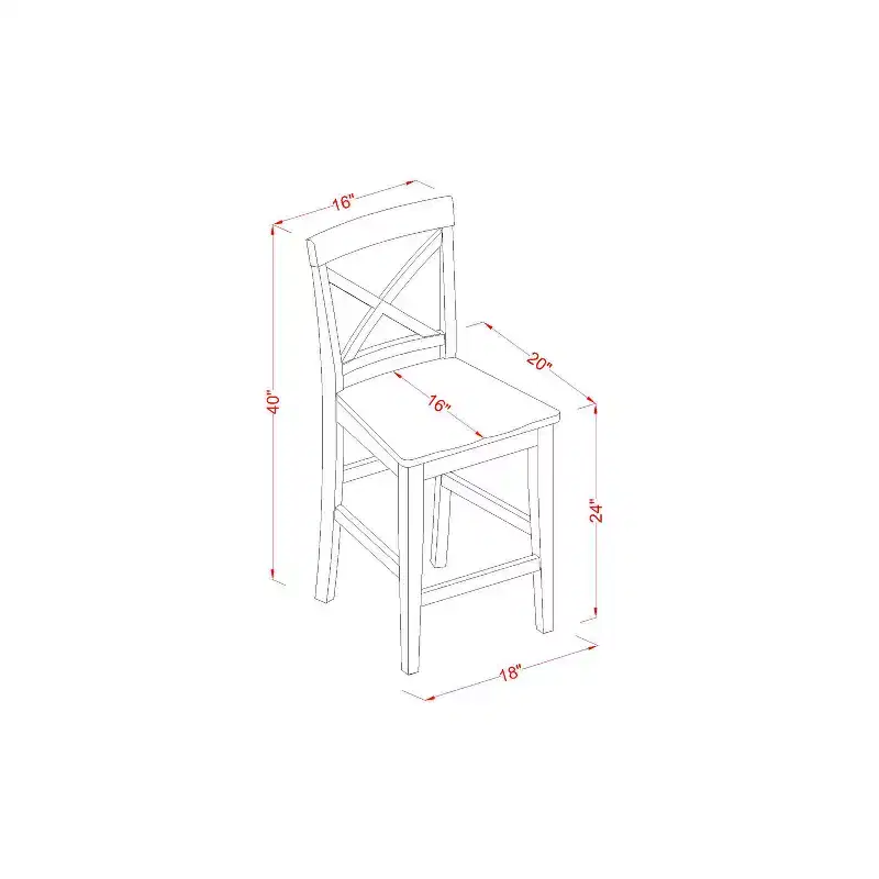 Modern Counter Height Dining Set - Pub Table & Bar Stools - 4 Person Dining Room Set