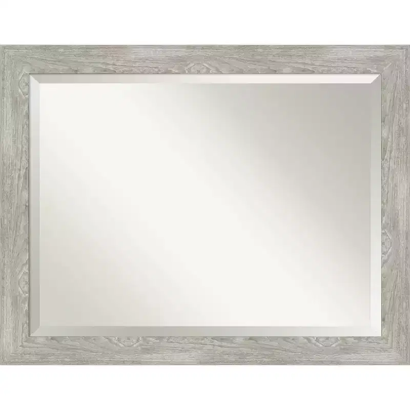 46" x 36" Dove Graywash Framed Bathroom Vanity Wall Mirror - Amanti Art: Modern Rectangle, Wood Frame, Wall Mounted