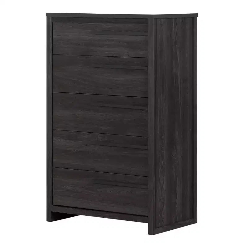 South Shore Tao 5-Drawer Kids' Chest Gray Oak: Vertical Dresser, Anti-Tip Hardware, Teen & Kids Furniture