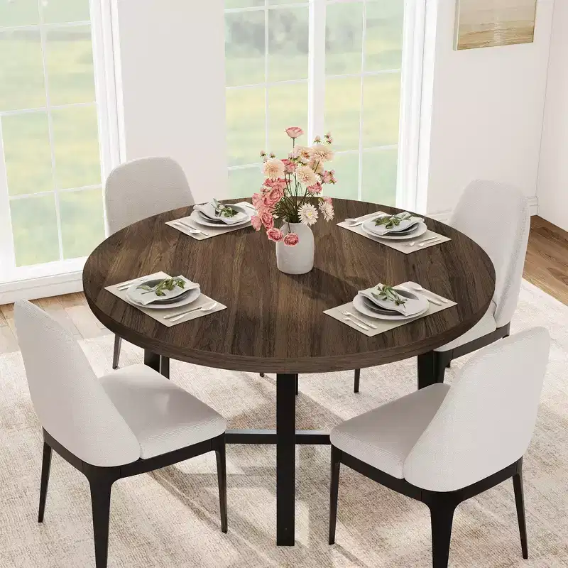 Mdf, Iron J2 Industrial Style Metal Round Dining Table