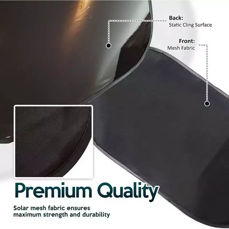 Zone Tech Car SunShade for the Side Window, Mesh Cling On Sun Shade for Cars with UV Rays Protection for Adults and Kids