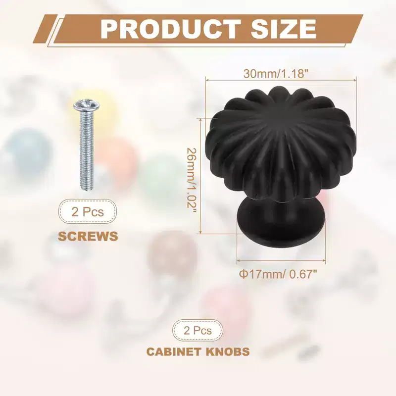 Unique Bargains Zinc Alloy Pumpkin Dresser Cabinet Knobs 1 2 Pcs