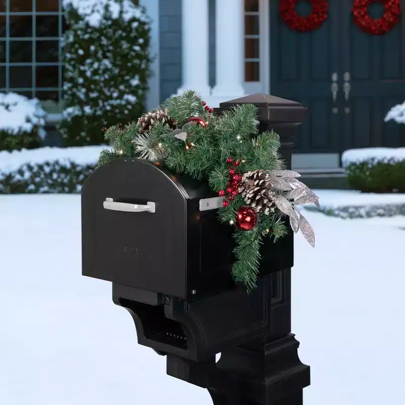Northlight 36 Pre-lit Decorated Artificial Pine Christmas Mailbox Swag