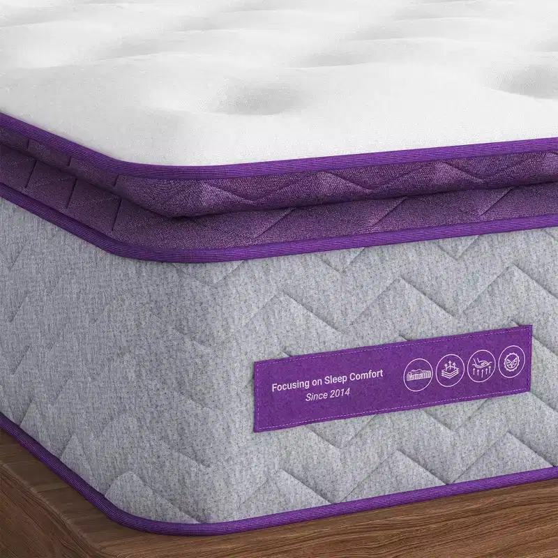 14 Pillow Top Memory Foam Spring Hybrid Mattress - Compatible with Platform Bed, Box Spring, or Slat Base