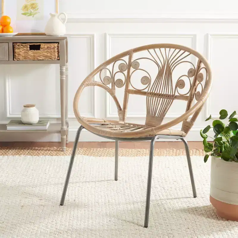 Carlson Accent Chair - WIK6505A - Grey White Wash/Black - Safavieh
