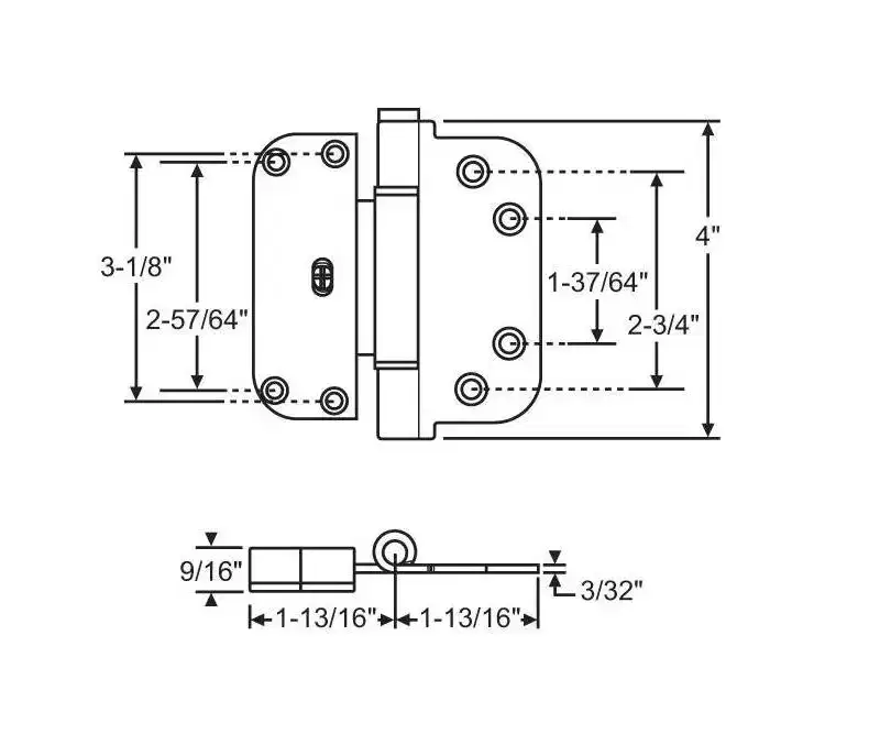 Brixwell Adjustable Flat Leaf Guide Hardware Brass Construction, 4 Overall Height, Polished Brass Finish