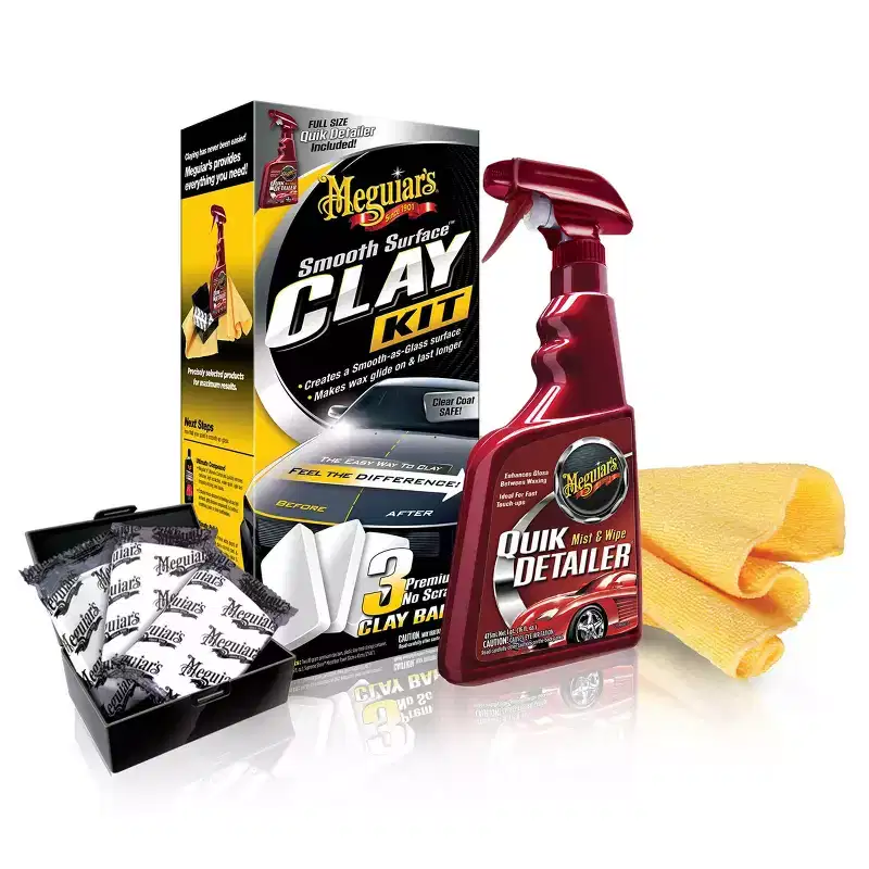 Meguiars 16oz Smooth Surface Clay Kit: Auto Clay Bar for Car Detailing, Removes Dirt, Scented Automotive Cleaning Kit