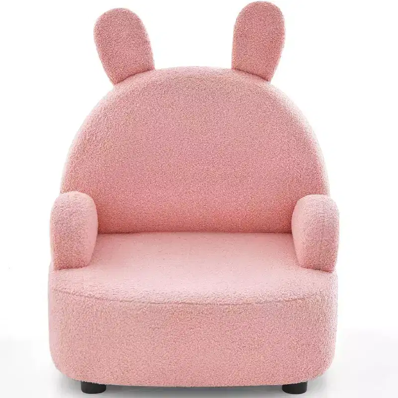 Costway Kids Sofa Toddler Armchair Chair with Solid Sturdy Wood Construction Plush Fabric