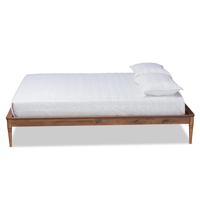 Tallis Classic and Traditional Walnut Brown Finished Wood Bed Frame