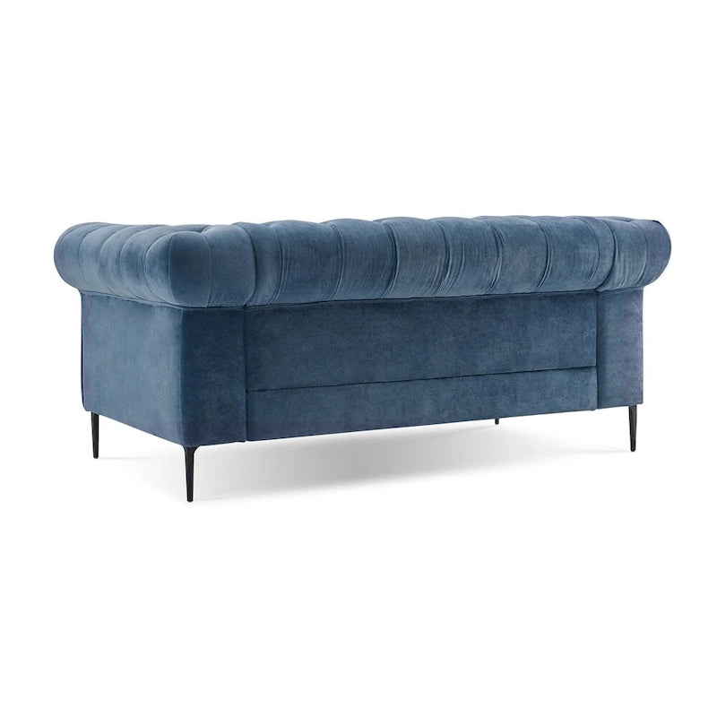 Tufted Velvet Chesterfield Loveseat Sofa