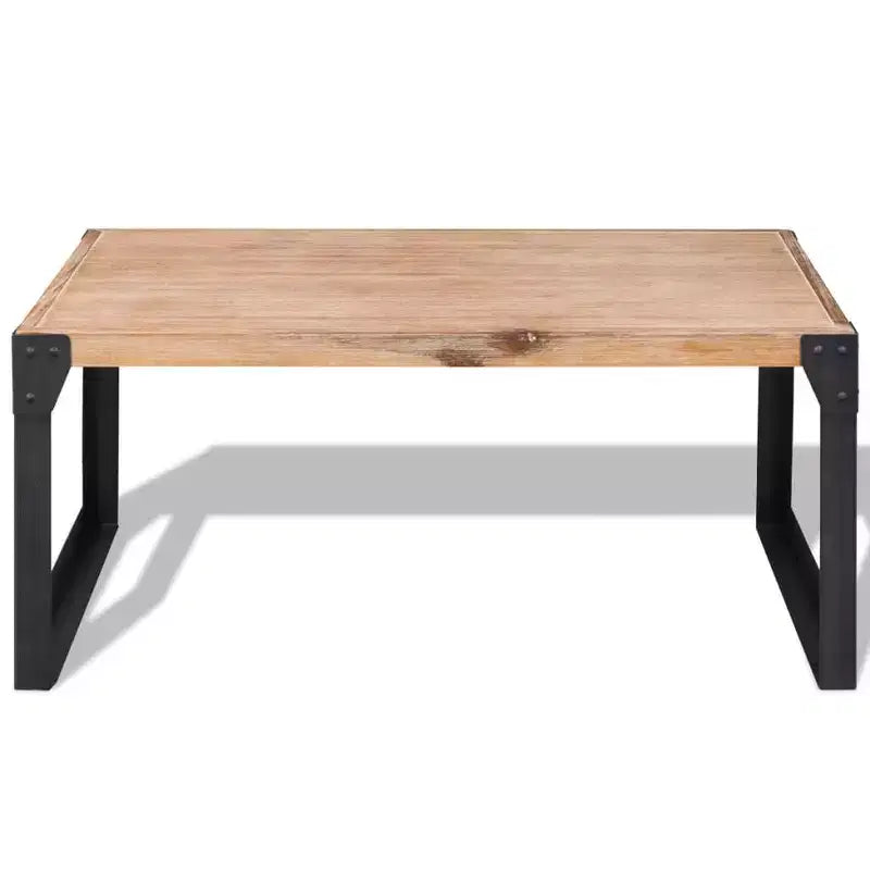 vidaXL Solid Acacia Wood Coffee Table with Steel Legs - Stylish Industrial, Durable Furniture, Brown and Black