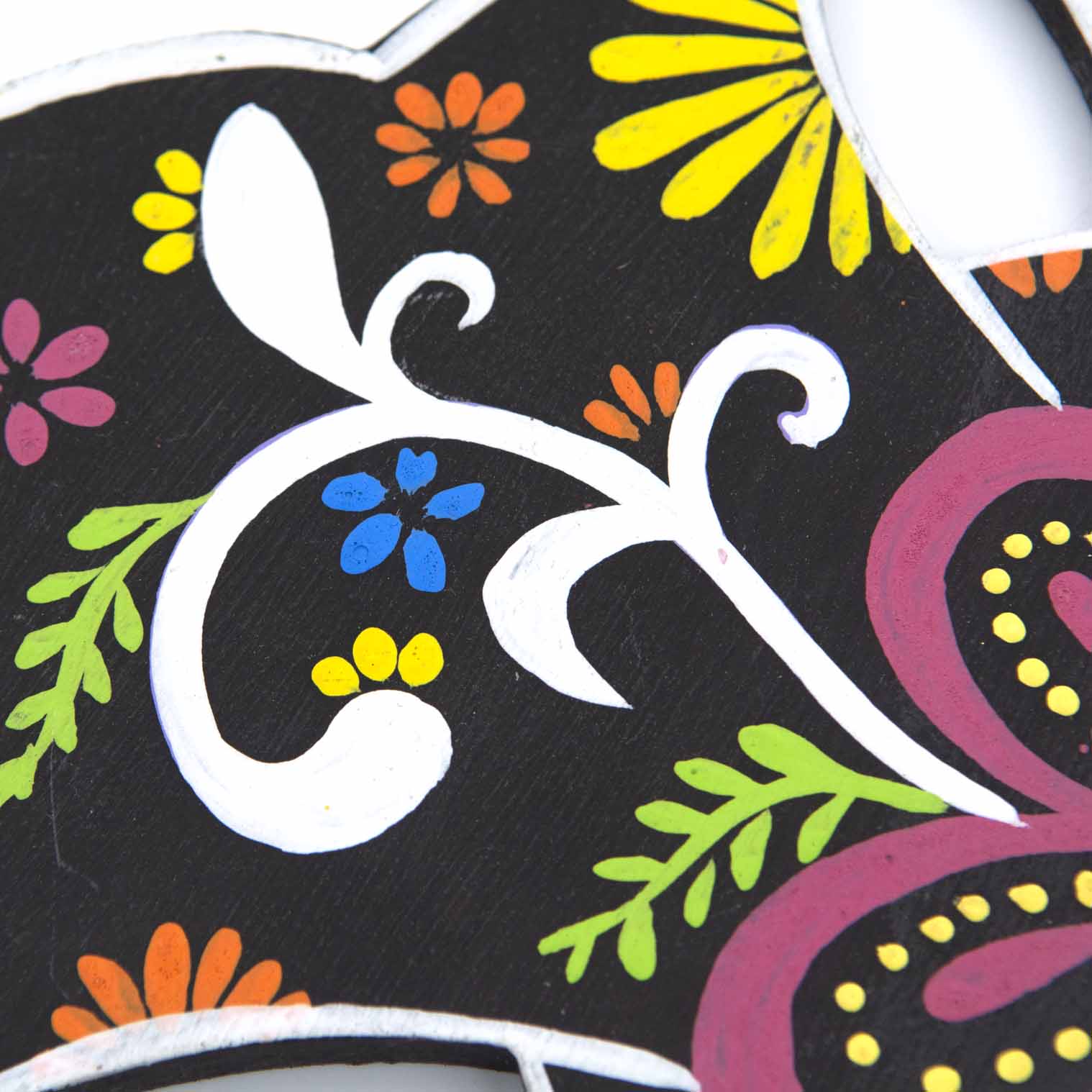 Hand-Painted Floral Cross Plaque