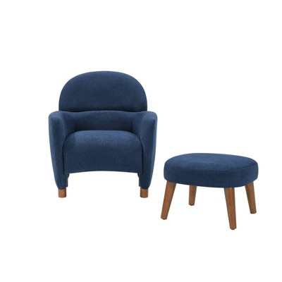 GDFStudio Leisure Fabric Upholstered Chair with Ottoman