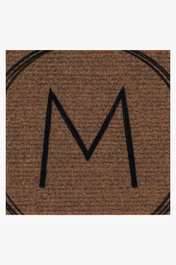 Modern Minimalist Washable Doormat with Personalized Letter Border Design for Entryway & Porch
