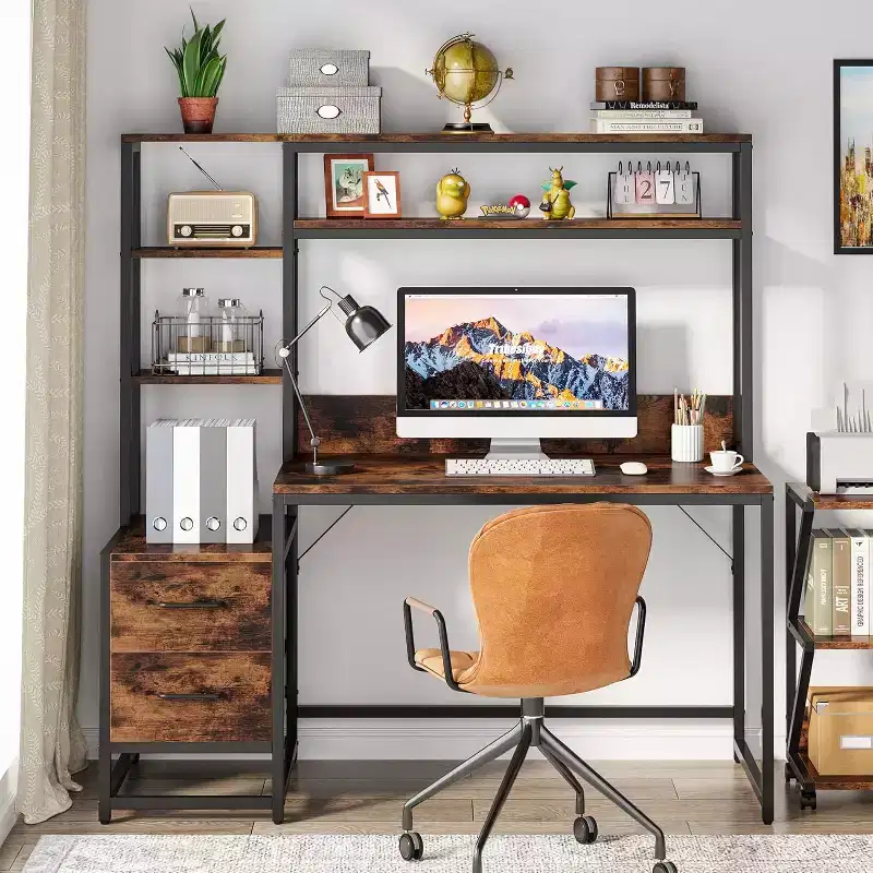 Lantine 55 Inch Computer Desk with 2 Drawers
