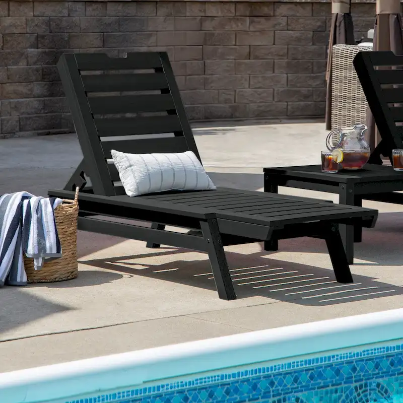 HIGHWOOD Crestone Stackable Commerical Chaise Lounge
