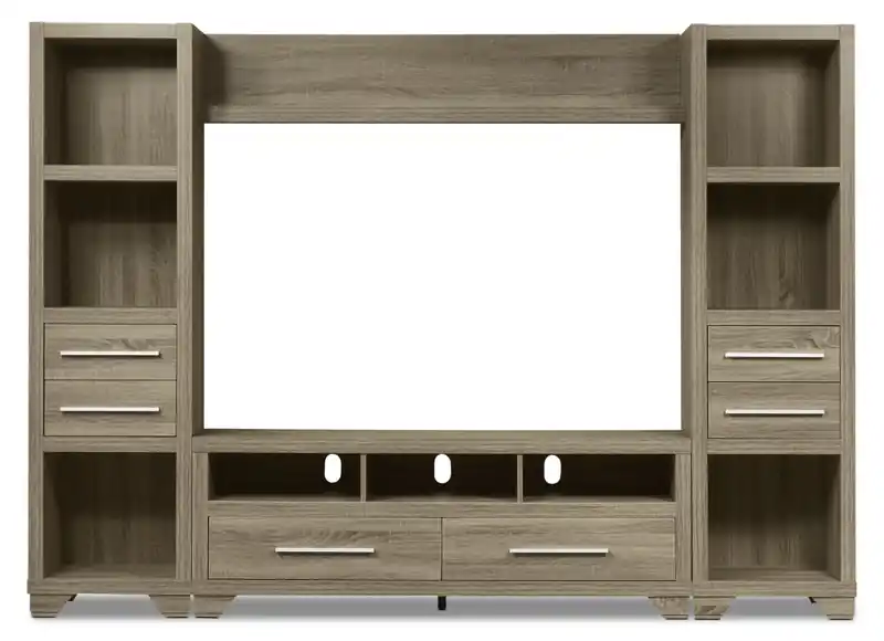 99 4 Piece Entertainment Centre with Storage and Cable Management for TVs up to 65- Grey