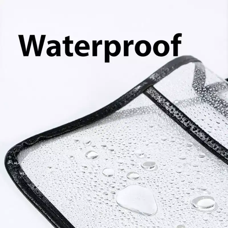 Alilang 2pcs Women's Clear Hanging Shower Organizer with Touch-Friendly Phone Pocket Water-Resistant Storage Shelf - Black