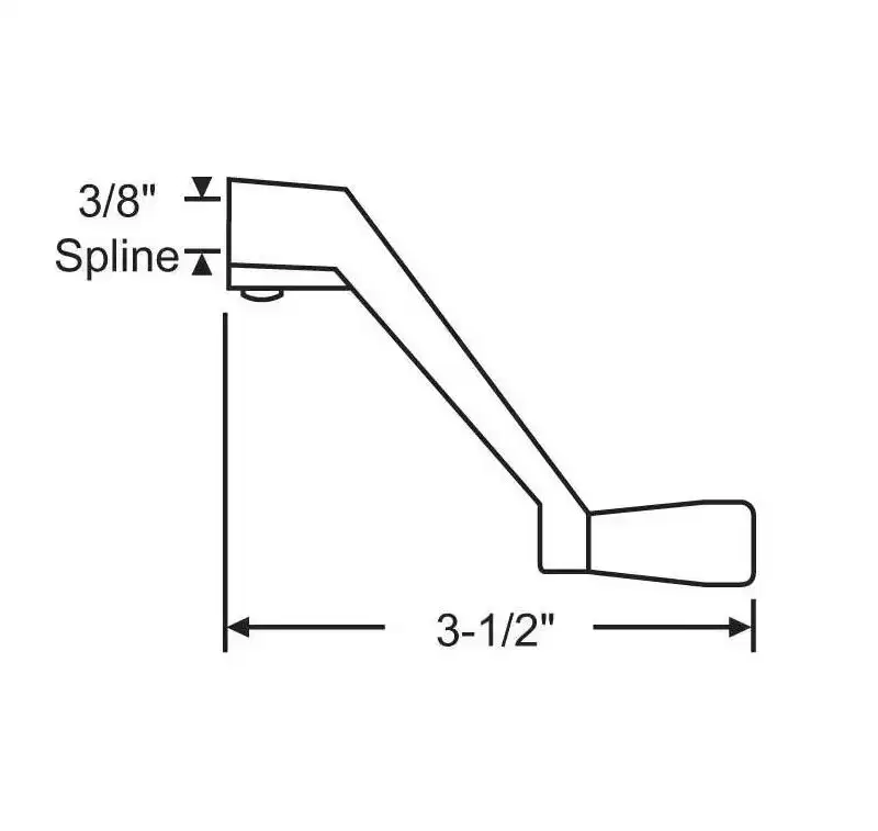 Brixwell Crank Handle 3/8 Spline Size, 3-1/2 Overall Length, For Window Operator Applications, Plastic Material, White Finish