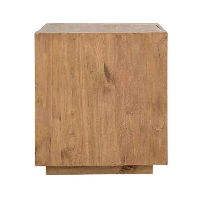 Royal Hampton End Table, 1 Inner Shelf, Drawers, Brown Oak Wood Frame, 24 Inch