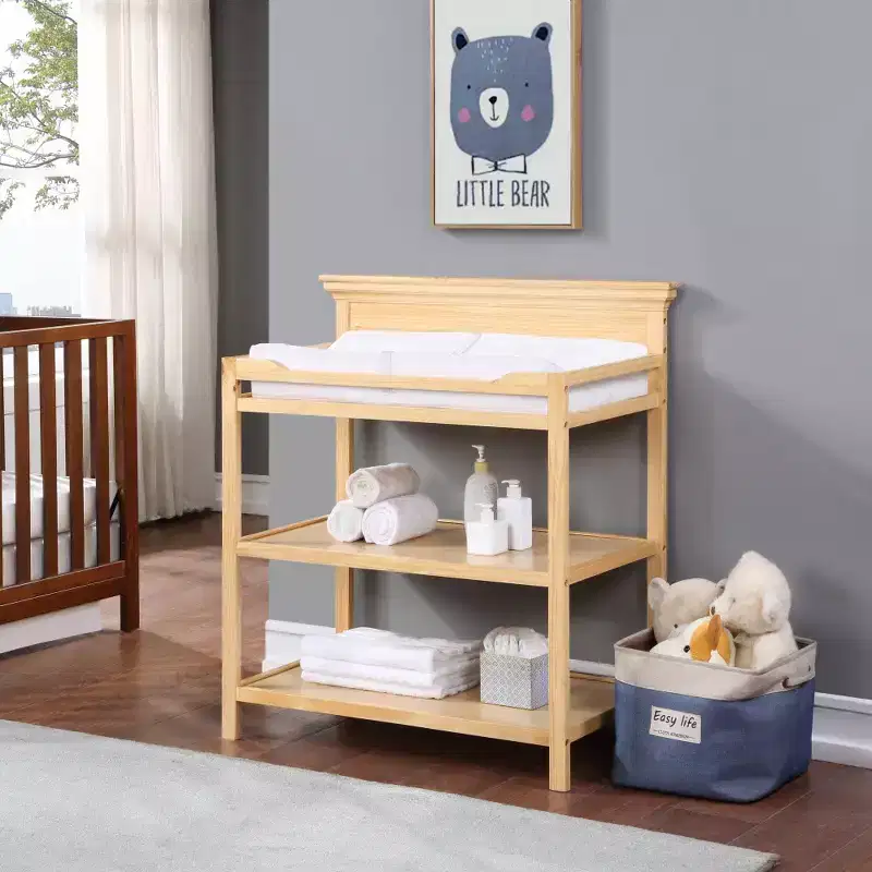 Whisen Universal Changing Table, Transitional Design with Non-Toxic Finish & Open Shelves