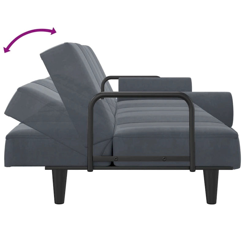 vidaXL Sofa Bed with Armrests Couch Recliner Loveseat Folding Daybed Velvet - 80.7 x 35 x 27.6