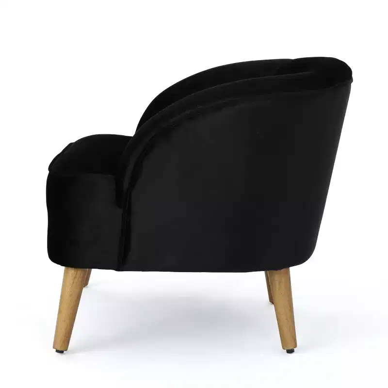 Christopher Knight Home Eryn Mid-Century Modern Rubberwood Altay Velvet Upholstered Accent Chair