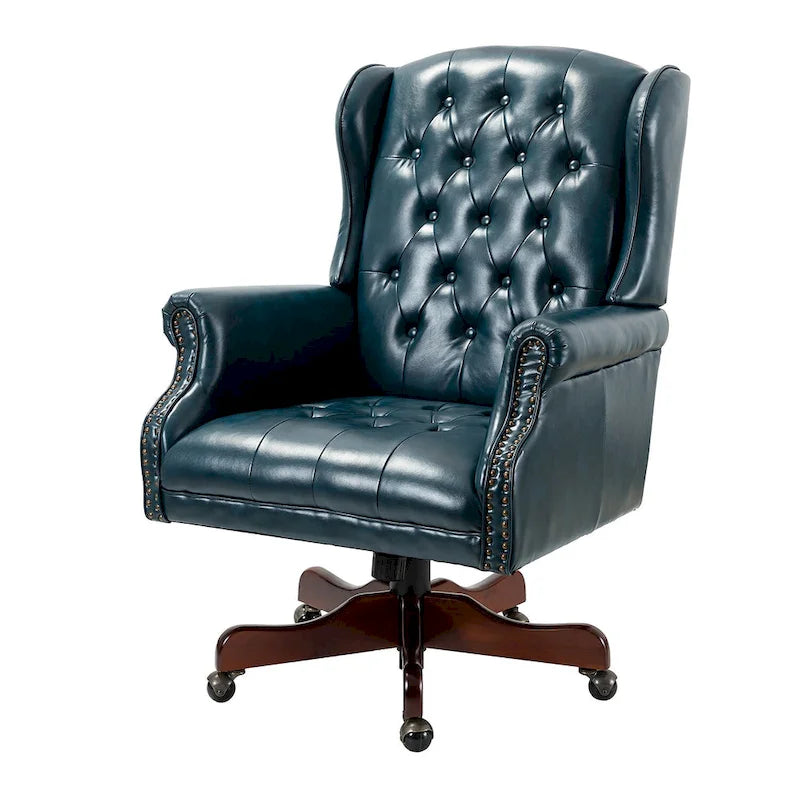 Modern swivel executive chair with tufted backrest