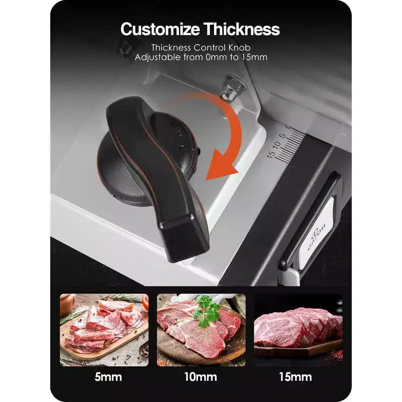 OSTBA Electric Meat & Food Slicer, 150W/200W, 7.5 Removable Stainless Steel Blade, Child Lock, Adjustable Thickness, for Meat, Cheese, Bread