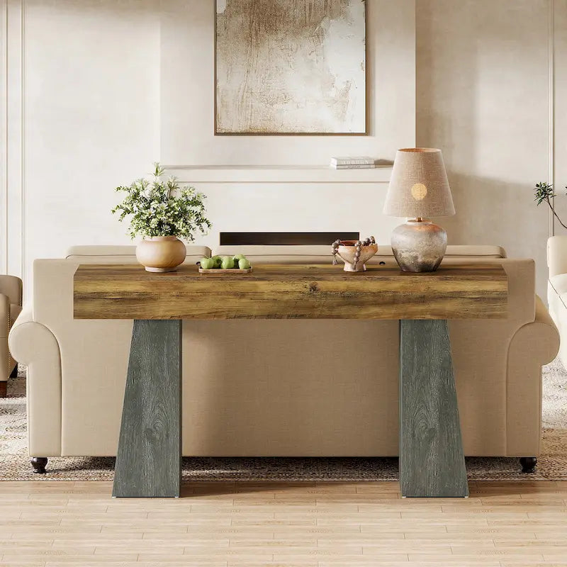 63-Inch Wooden Console Table for Entryway & Hallway