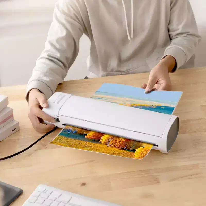 VEVOR Laminator Machine, Cold and Hot Laminator for Max A3 Paper Size, 1 min Quick Warm Thermal Laminator, 3-5 mil Thickness, White + Grey