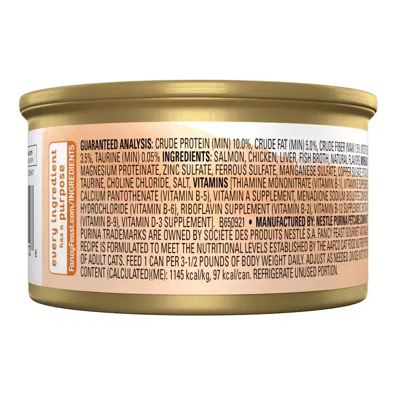 Fancy Feast Gourmet Naturals Wild Recipe Pate Alaskan Salmon, Seafood & Fish Flavor Wet Cat Food - 3oz